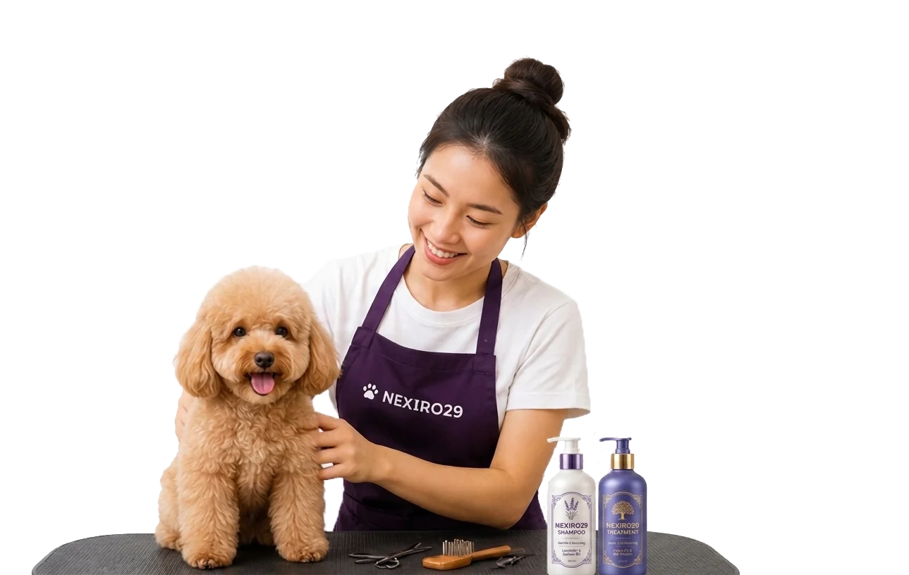 ช่างกรูมมิ่ง NEXIRO29 กำลังดูแลน้องพูเดิ้ล